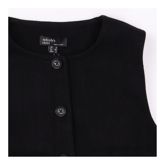 Black Tailored Button Front Waistcoat