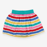 Skort coloured white stripes green waist