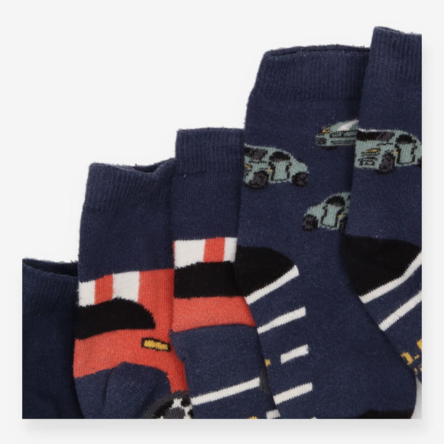 Socks 3 pairs cars blue