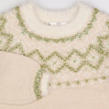 Cream Knit Sweater with Gold Detailing