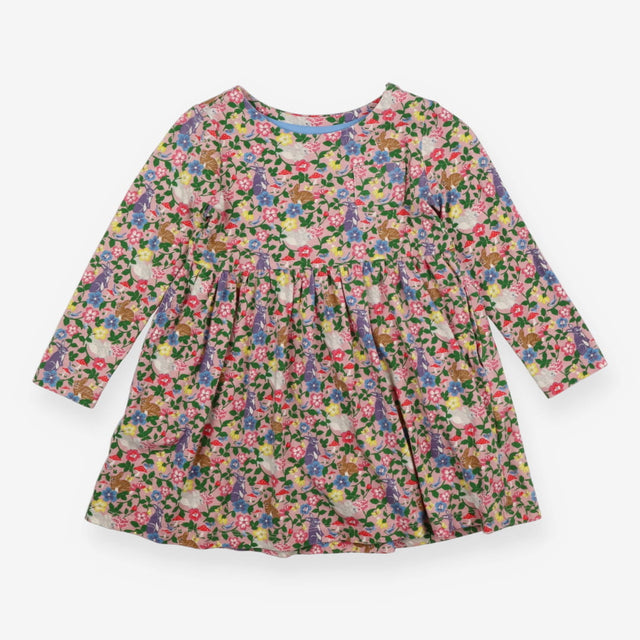 Pink dress coloured floral with bunnies