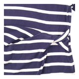 Jersey Dress Navy Cream Stripe Tie Waist