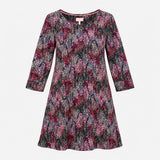 Dress Hayden Printed Jersey 3/4 Sleeve Navyrain Pi