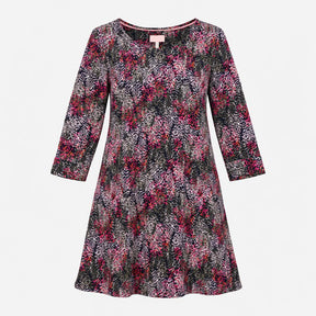 Dress Hayden Printed Jersey 3/4 Sleeve Navyrain Pi