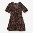 Animal Print Button Front Midi Dress Black Brown