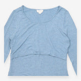 Slate Blue Ribbed Long Sleeve Maternity & Nursing 