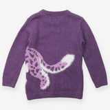 Purple Leopard Knit Sweater