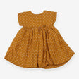Cap sleeve mustard spotted dress