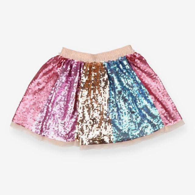 Rainbow sequin party skirt