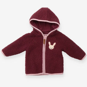 Hoodie Fleece Purple Bunny Applique