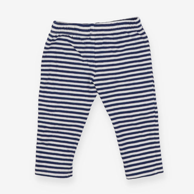 Navy and White Stripe Leggings - Hedgehog Applique