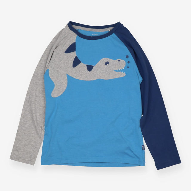 Tee Shirt Blue and Grey with Nessie making Bubbles
