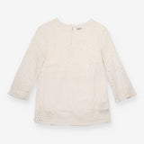 White 100% Cotton Broderie Anglaise Long Sleeve To