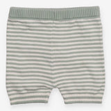 Green Striped Knit Shorts
