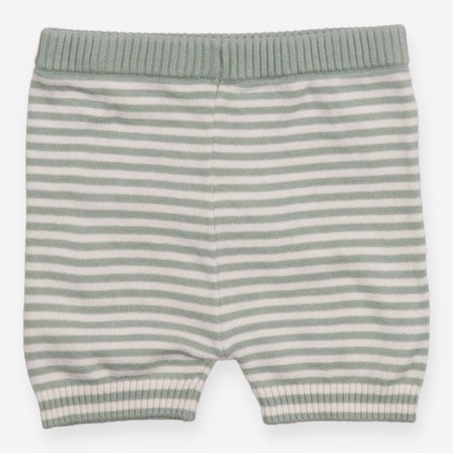 Green Striped Knit Shorts