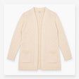 Open Front Chunky Cotton Knit Cardigan Cream