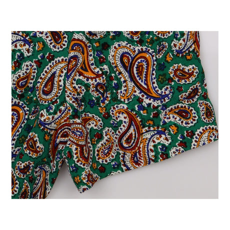 Green Paisley Viscose Midi Dress