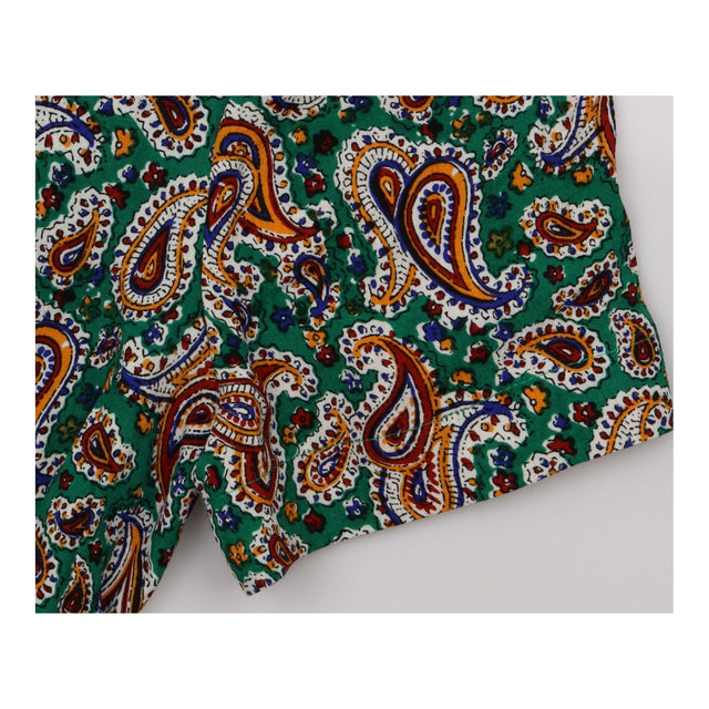 Green Paisley Viscose Midi Dress