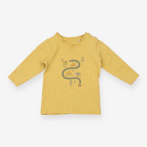 T-shirt long sleeve yellow playful construction