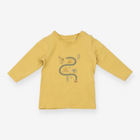 T-shirt long sleeve yellow playful construction
