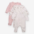 Footless Sleepsuit Floral Pointelle White and Pink