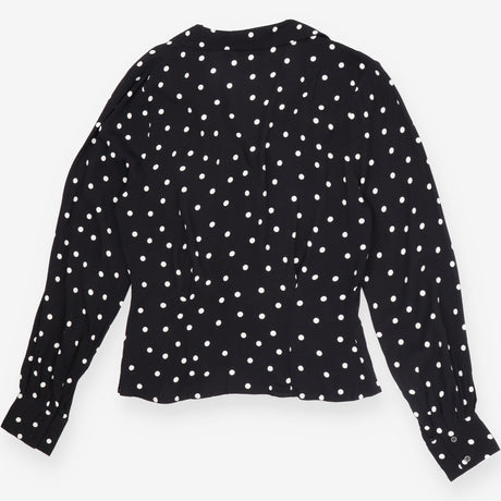 Black Polka Dot Viscose Blouse