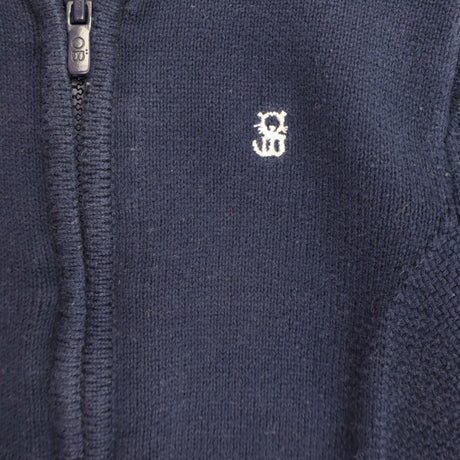 Cardigan Navy Knit Zip Up