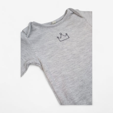 Bodysuit Long Sleeve Grey with Crown