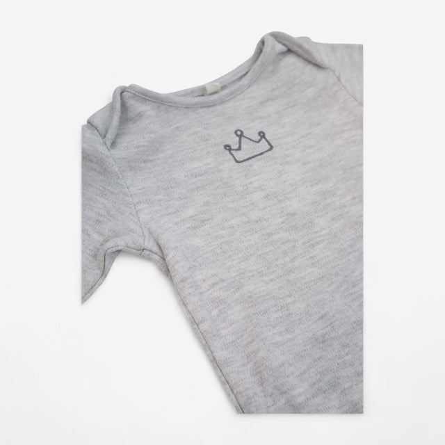 Bodysuit Long Sleeve Grey with Crown