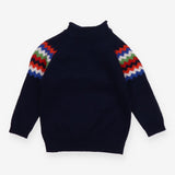 Funnel Neck Sweater Bold Zig Zag