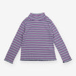 T-Shirt Roll Neck Purple and Navy Stripe