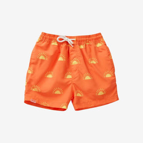 Orange Print Swim Shorts