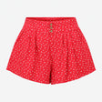 Bright Pink White Ditsy Floral High Waist Button F