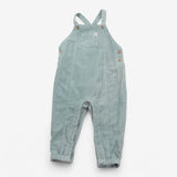 Dungaree set sage cord with grey fox tee