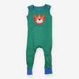 Romper Green stripe Smart Tiger Applique