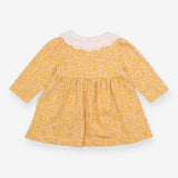 Collar Dress Yellow with Floral pattern