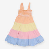 Tiered Dress Orange, Yellow, Pink and Blue