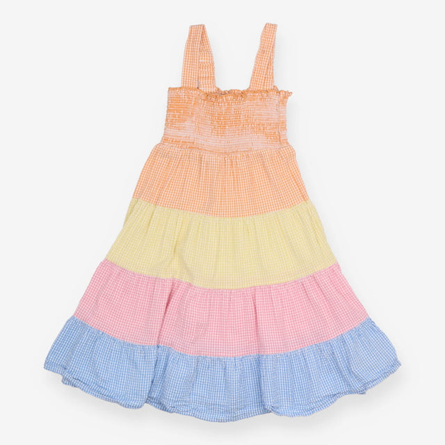 Tiered Dress Orange, Yellow, Pink and Blue