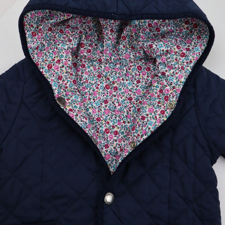 Reversible Navy / ditsy quilted jacket
