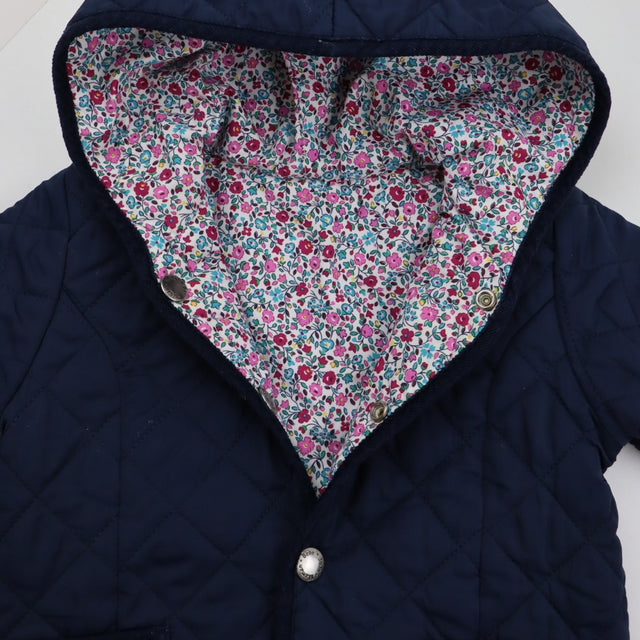 Reversible Navy / ditsy quilted jacket