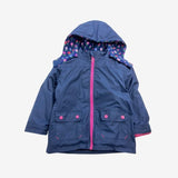Navy Floral Fleece Lined Jacket