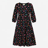 Tiered Midi Dress Leopard Spot Multicolour
