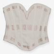 White Structured Corset Top Rose Gold Rhinestone