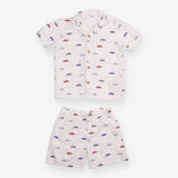 White Pyjamas with Colourful Cars