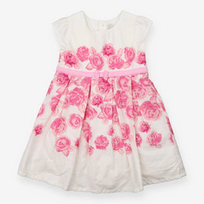 White Dress Pink Roses