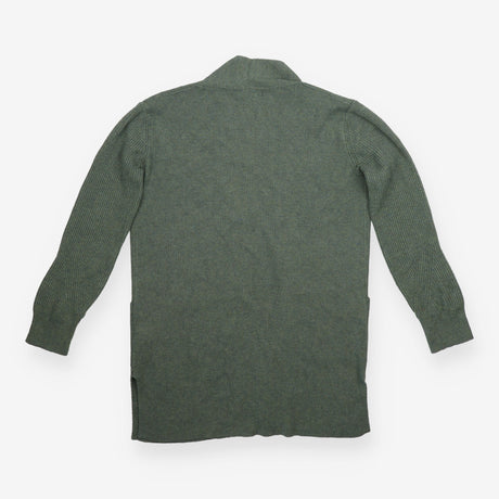 Longline Cardigan Sage Green Open Front Pockets