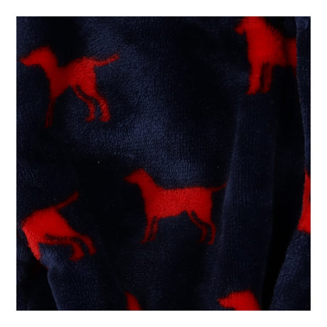 Dressing gown navy red dogs