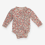Bodysuit Long Sleeve Wraparound Poppies