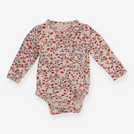 Bodysuit Long Sleeve Wraparound Poppies