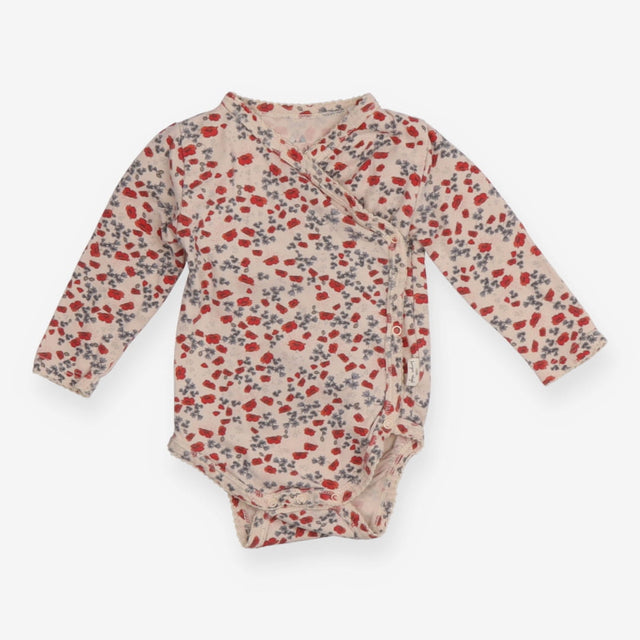 Bodysuit Long Sleeve Wraparound Poppies